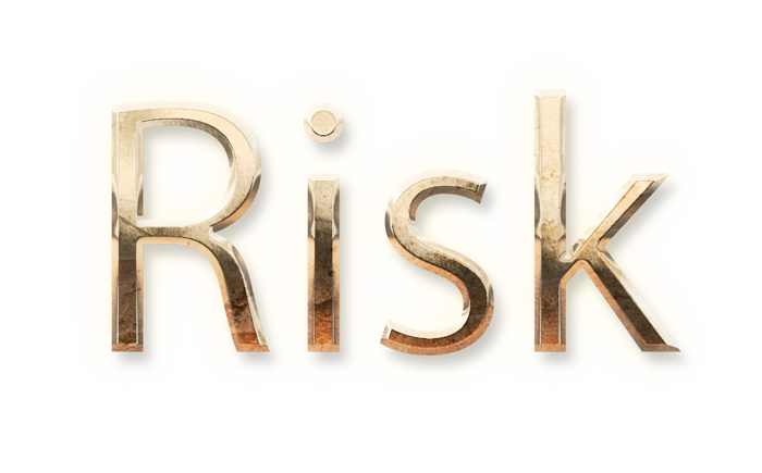WORD RISK gold text typography PNG images free